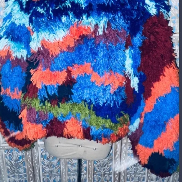NWT Free People Paint by Numbers Shag Carpet Jacket-M-CONVERSATION STOPPER - Picture 7 of 7